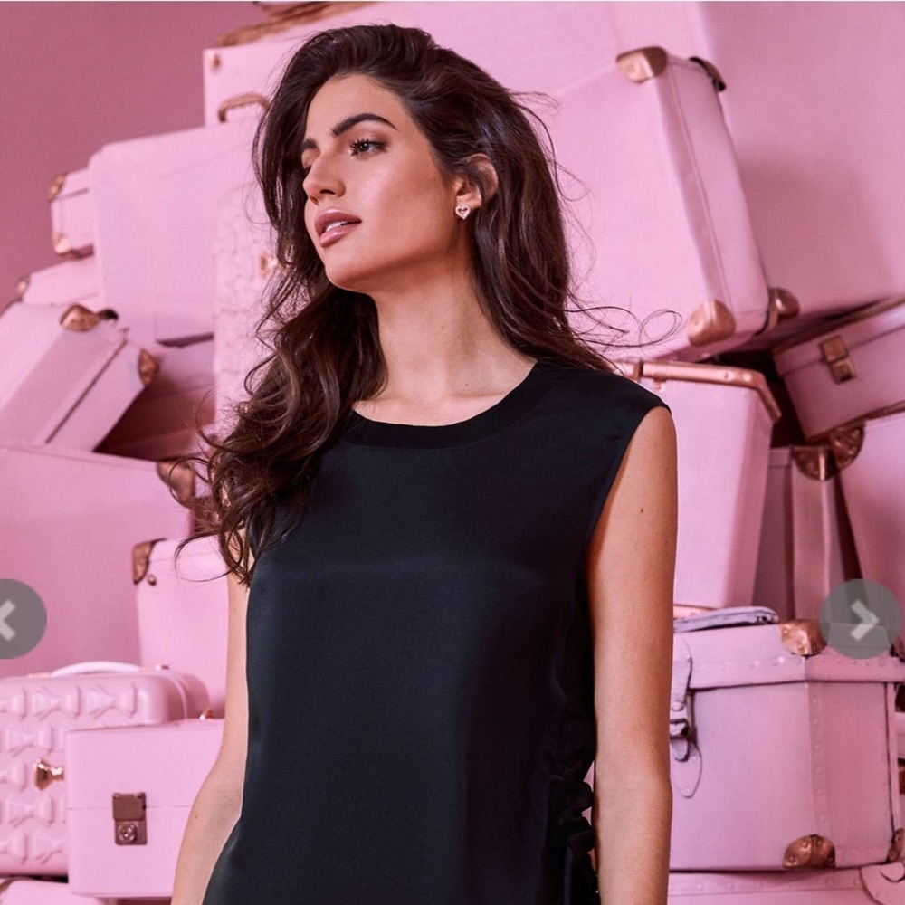 Ted Baker London Black Sleeveless Silk-Look Top